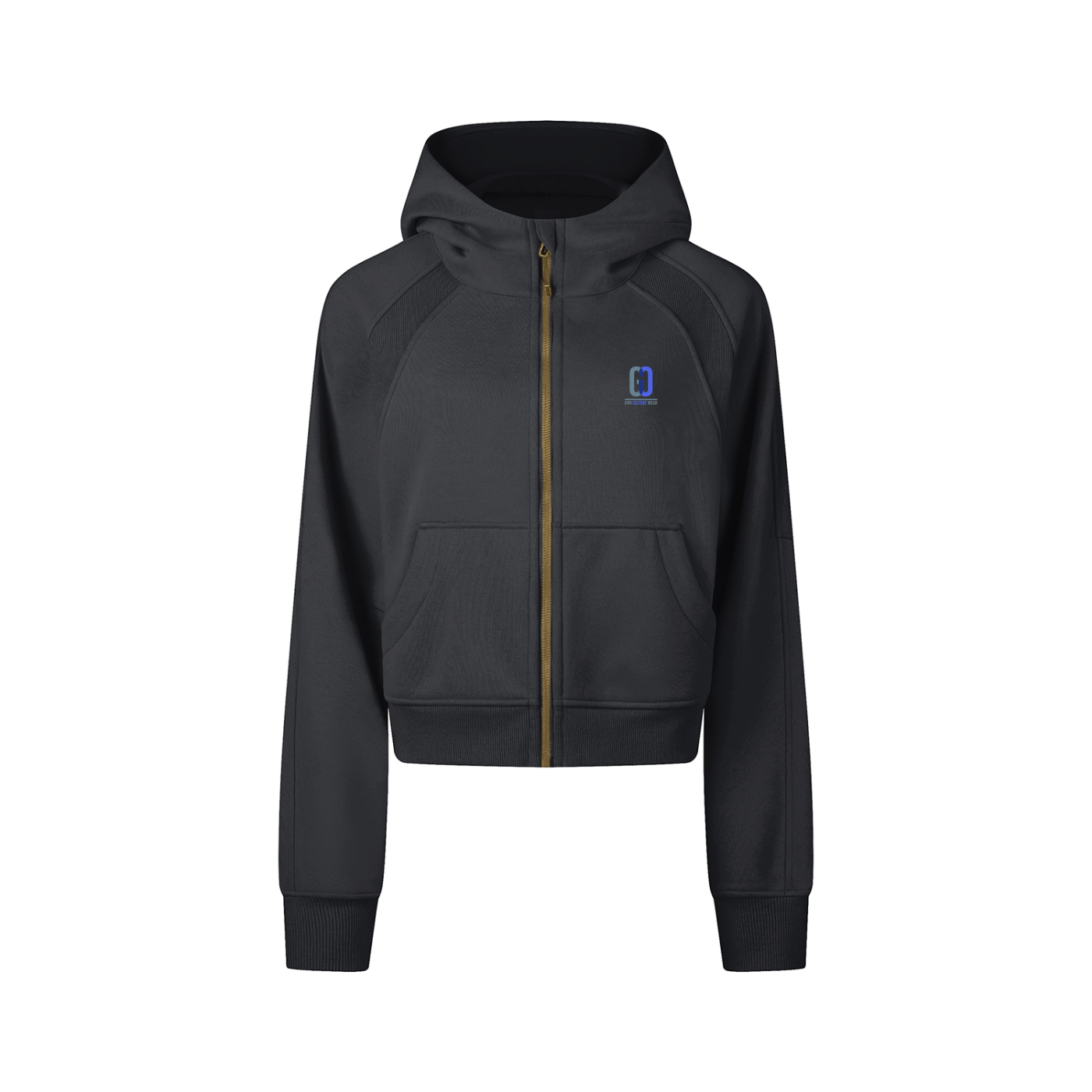Full-zip cropped hoodie – Gym Culture Wear