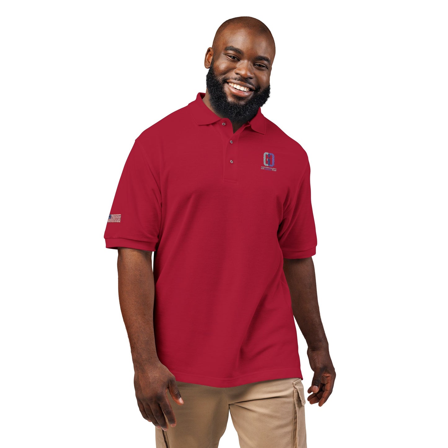 Embroidered 'D' Crest Polo Shirt — Classic Logo Work Polo
