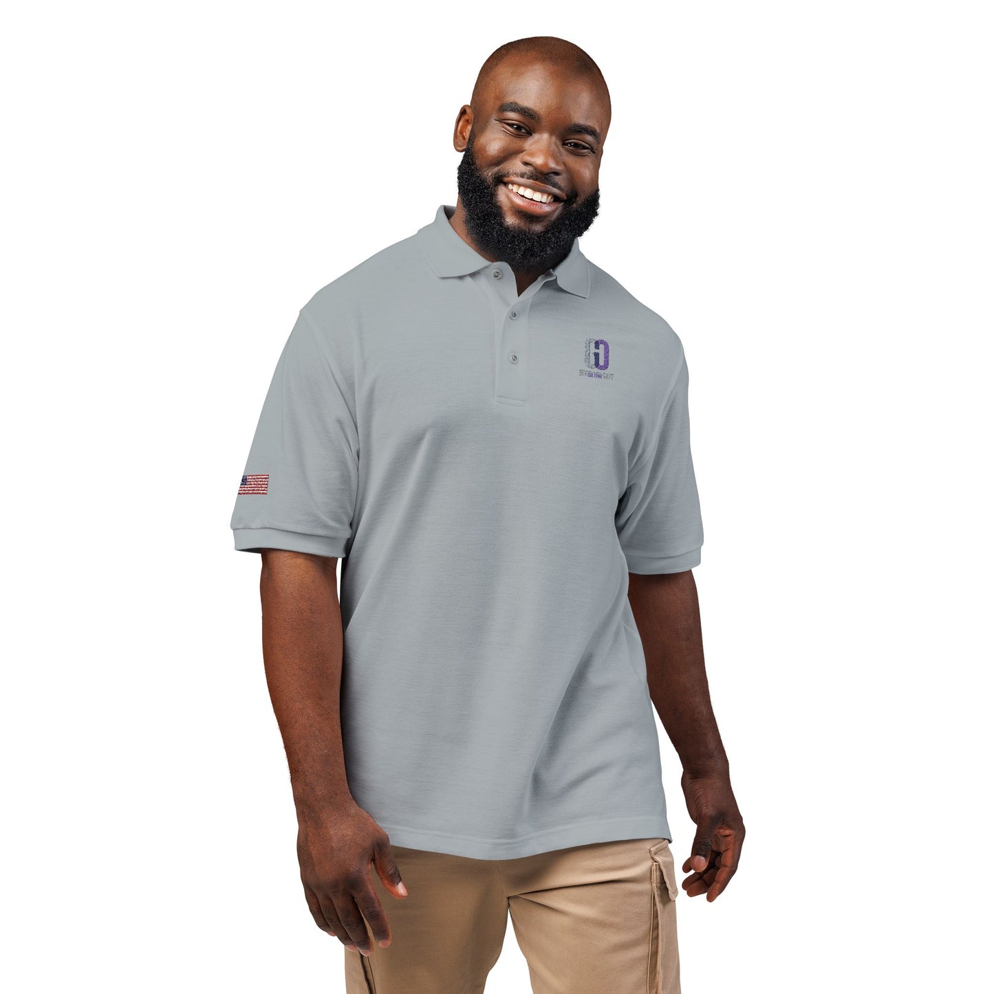 Embroidered 'D' Crest Polo Shirt — Classic Logo Work Polo