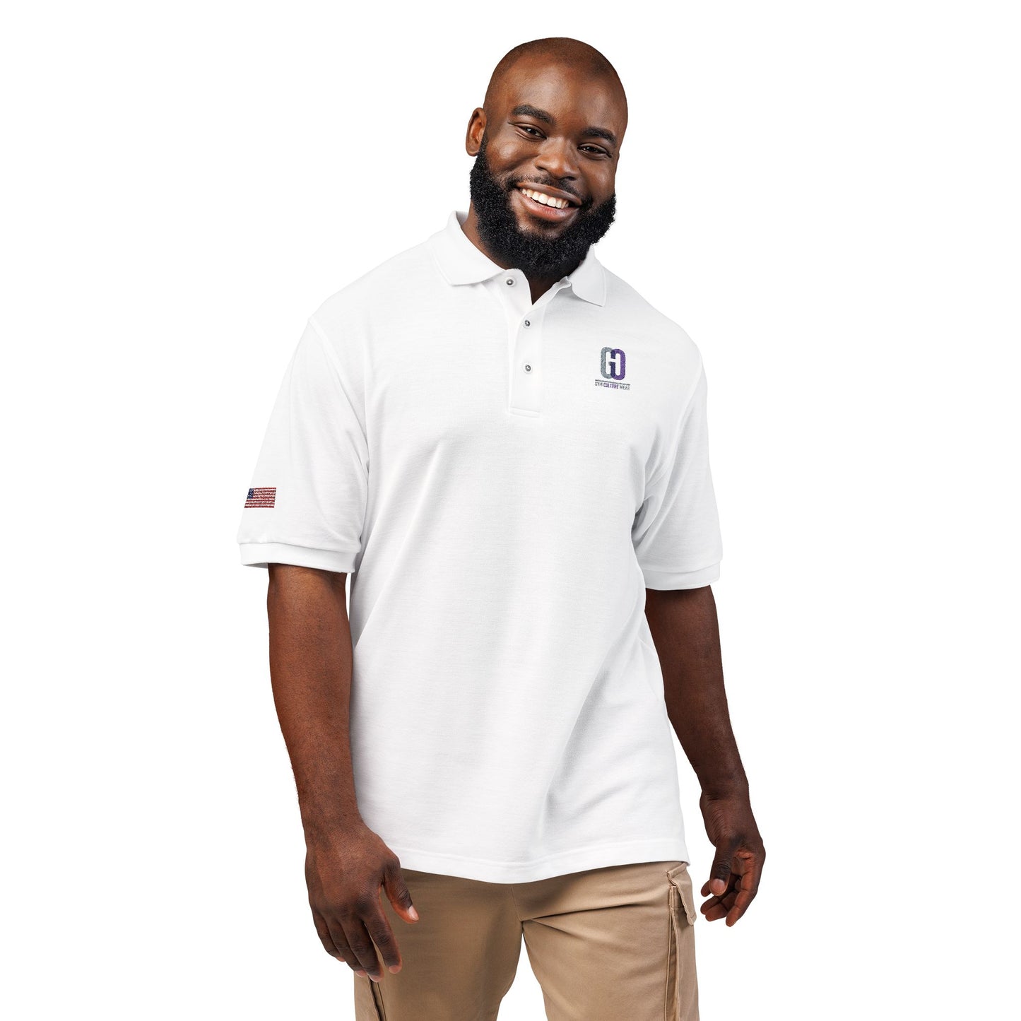 Embroidered 'D' Crest Polo Shirt — Classic Logo Work Polo