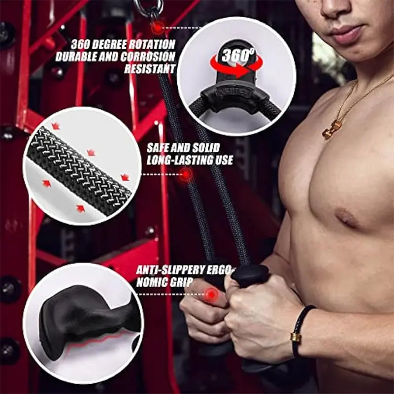Ergonomic triceps rope