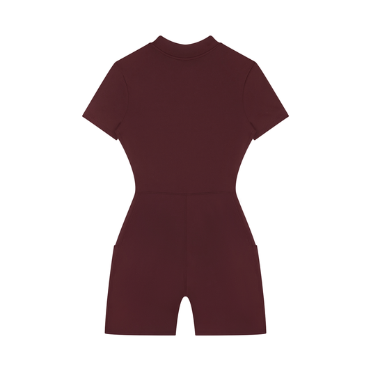 Women's Quarter-Zip Short Sleeve Romper