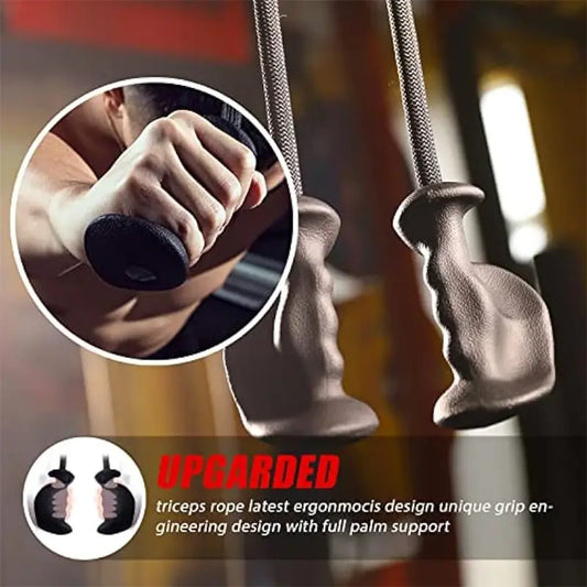 Ergonomic triceps rope